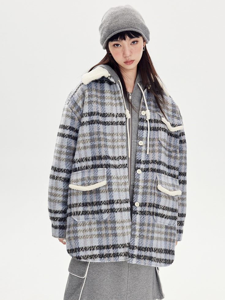 Plaid Loose Warm Jacket