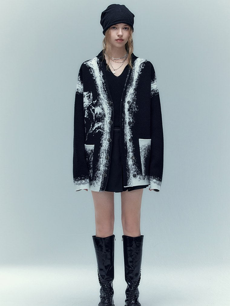 모자이크 로즈 니트 카디건 