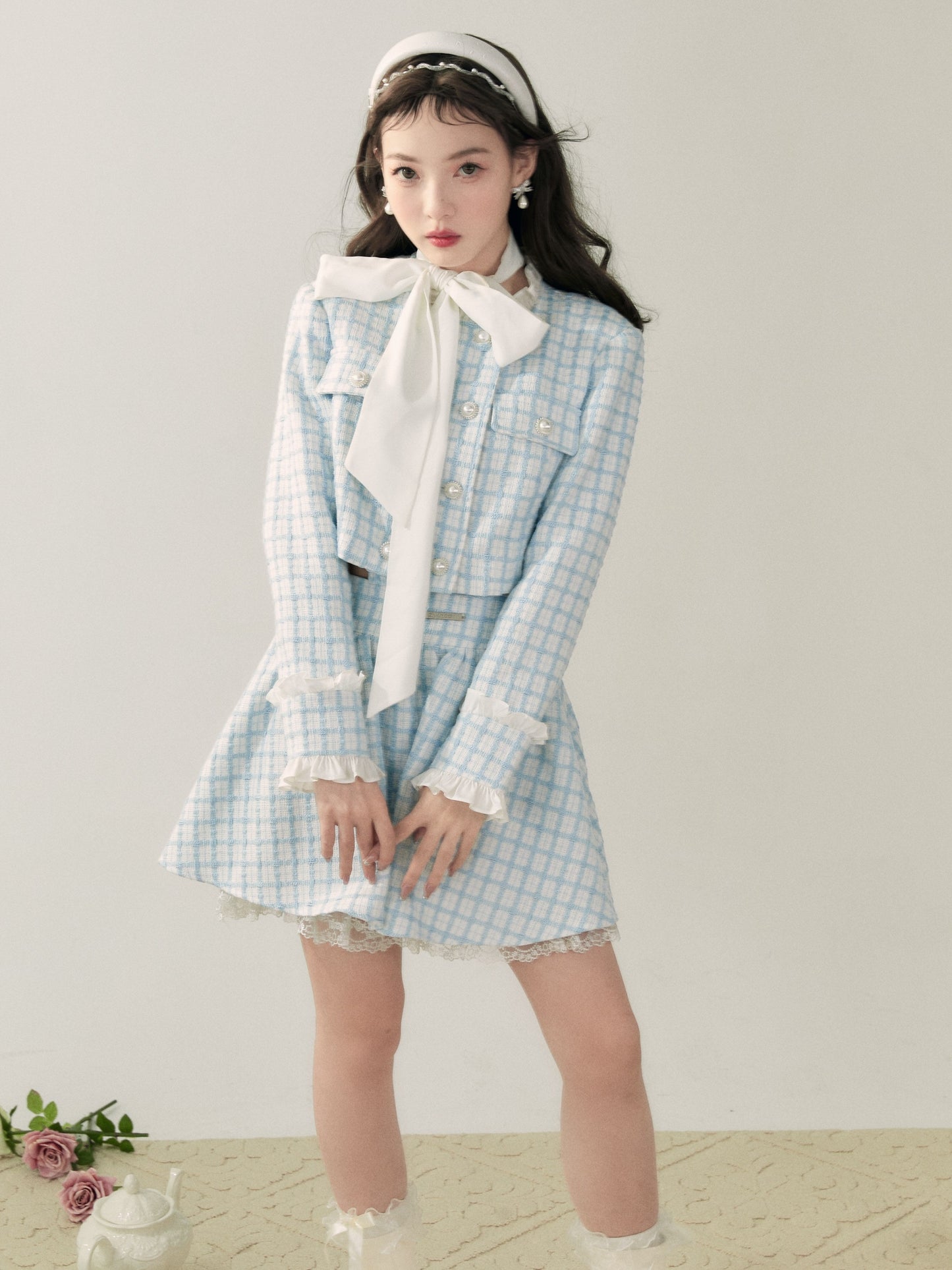 Small Fragrance Stand-up Collar Jacket & Skirt