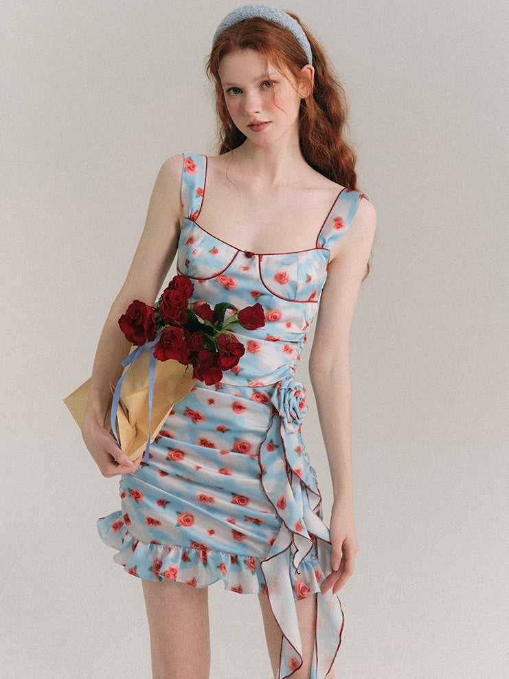 Painted Rose Floral Camisole ＆ Drape Skirt