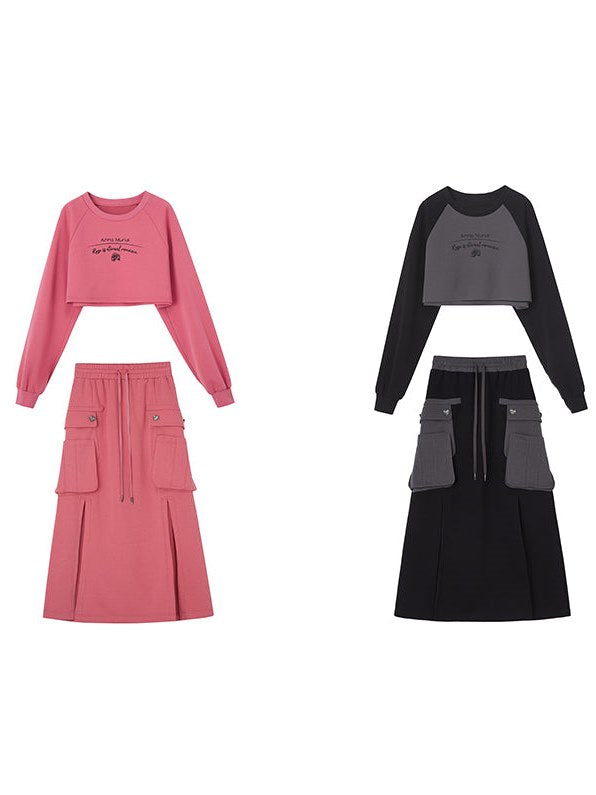 Short Sweat ＆ Long Skirt Set-up