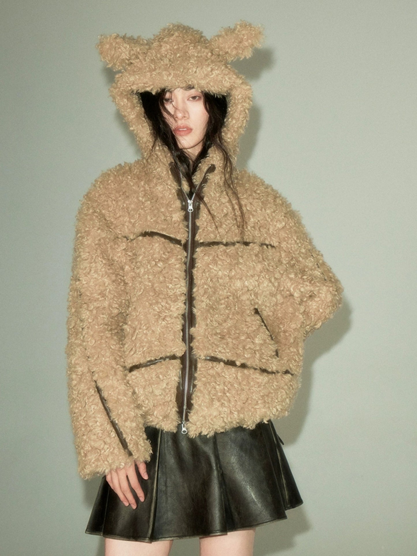 Rabbit Ears Eco-friendly Fur Jacket