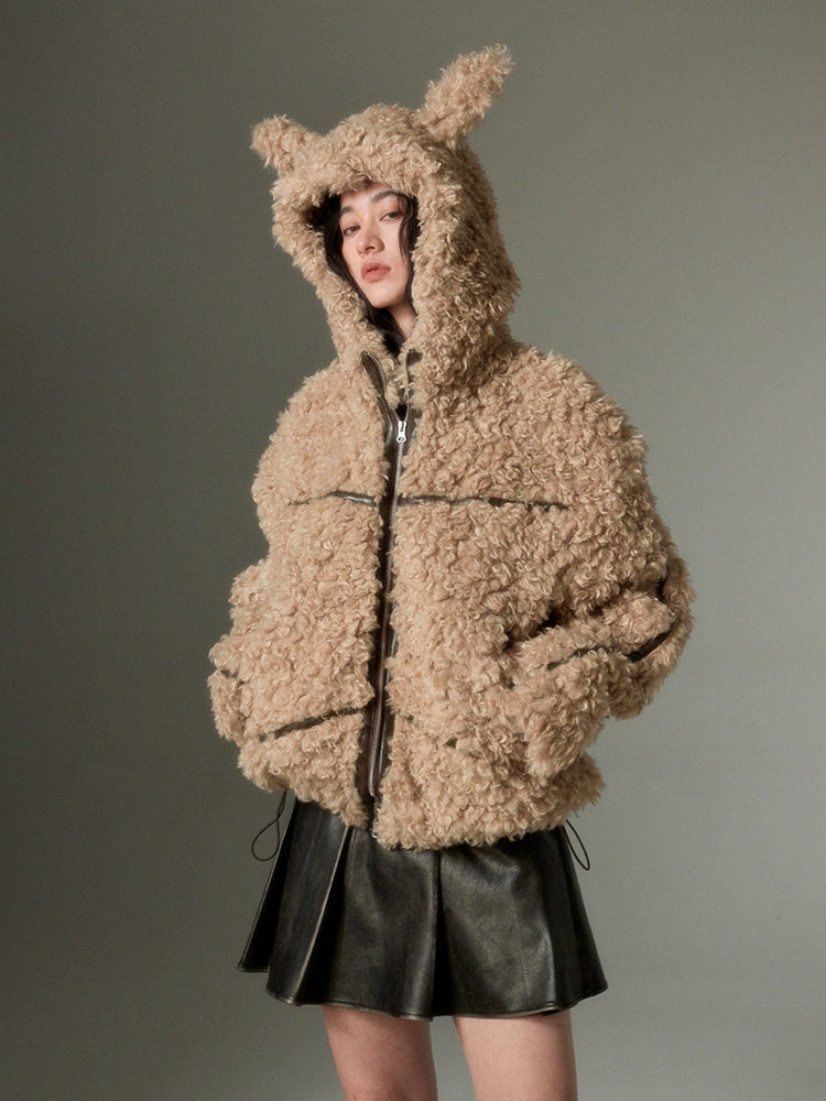 Rabbit Ears Eco-friendly Fur Jacket