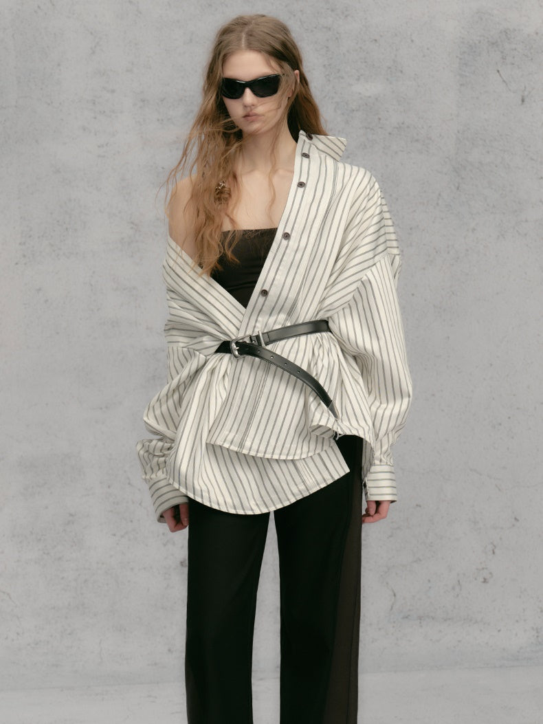 루즈 스트라이프 셔츠 