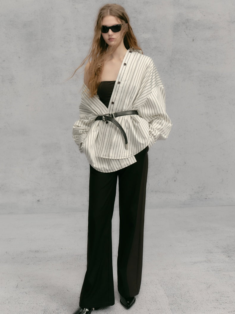 루즈 스트라이프 셔츠 