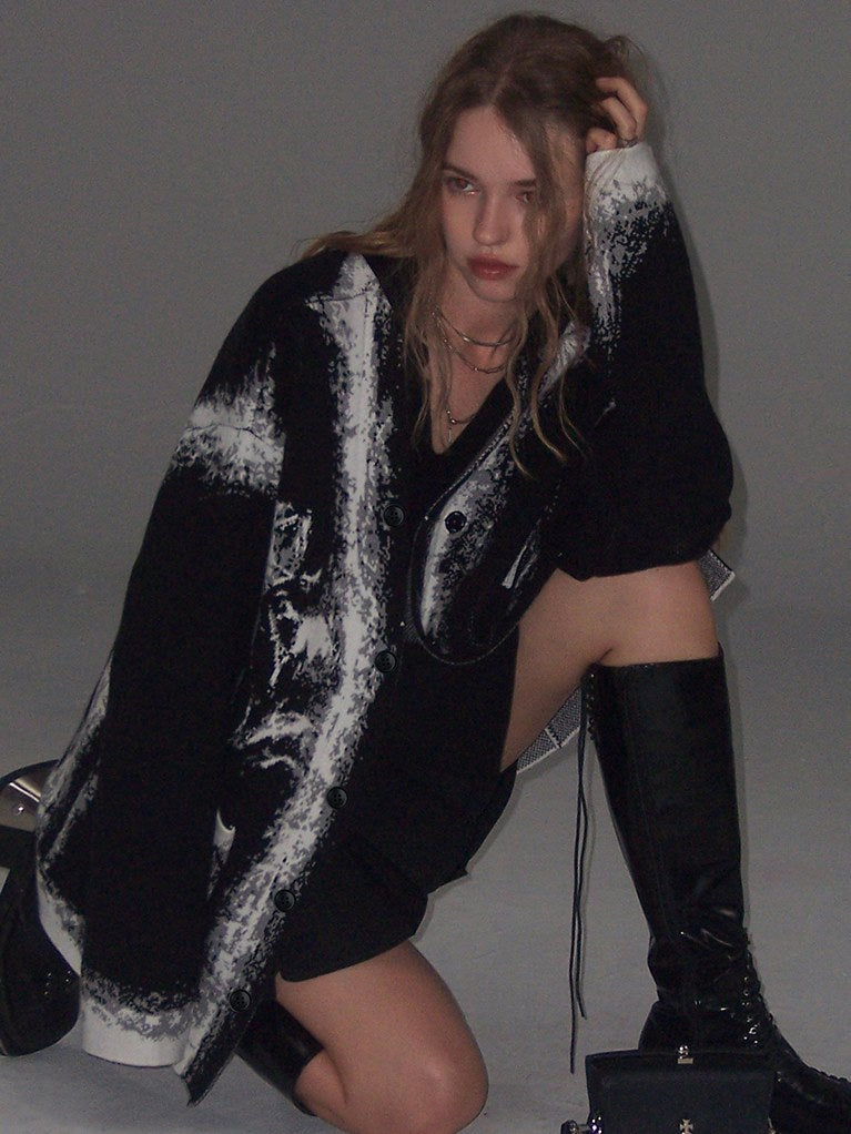 모자이크 로즈 니트 카디건 