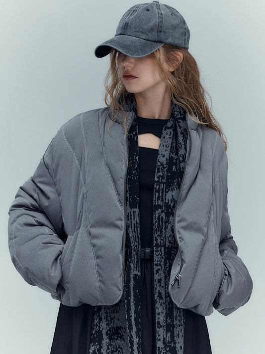 경량 스태거드 퀼팅 다운 재킷 