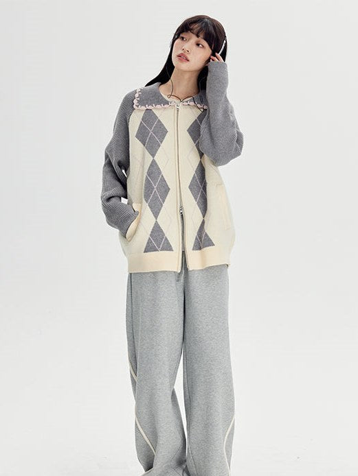 Argyle Knit Jacket