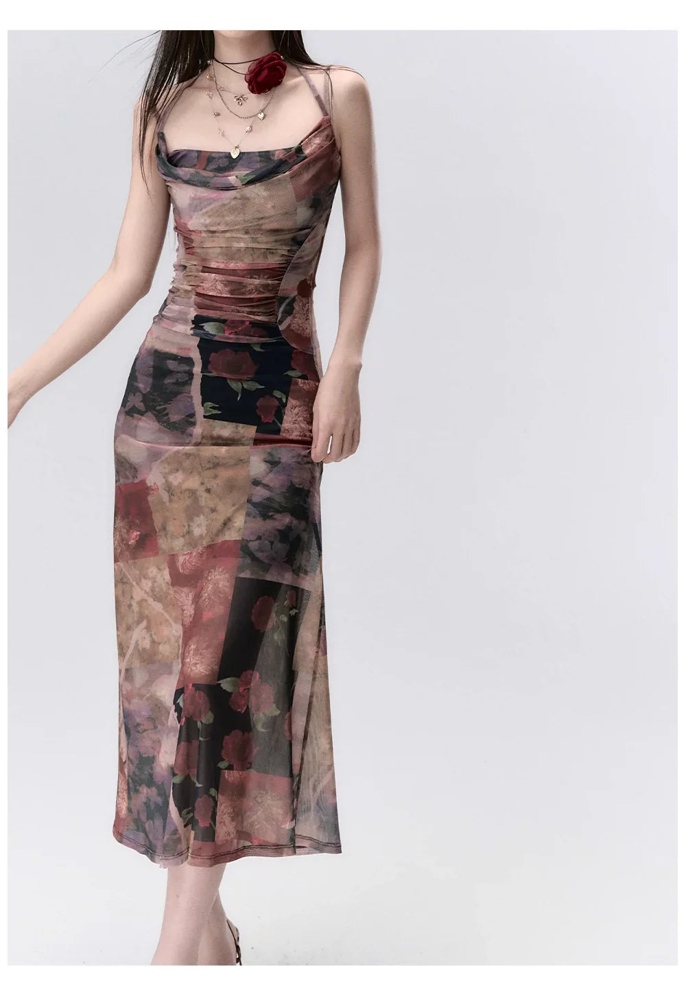 Mesh Mermaid Spaghetti Mini Dress