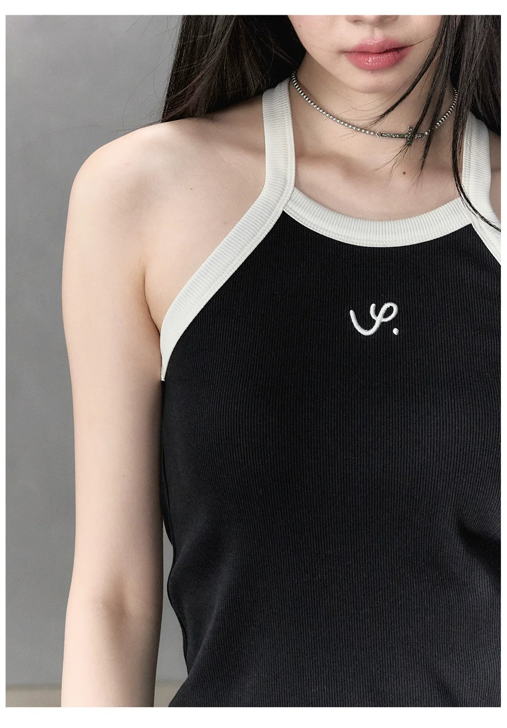 Embroidered Contrasting Color Camisole