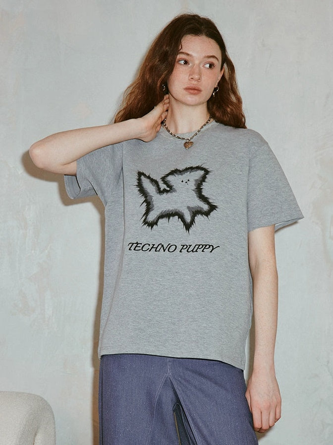 電子爆発子犬Tシャツ