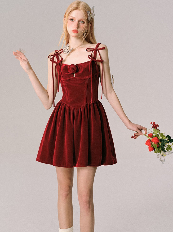 Rose Velvet Slip Dress