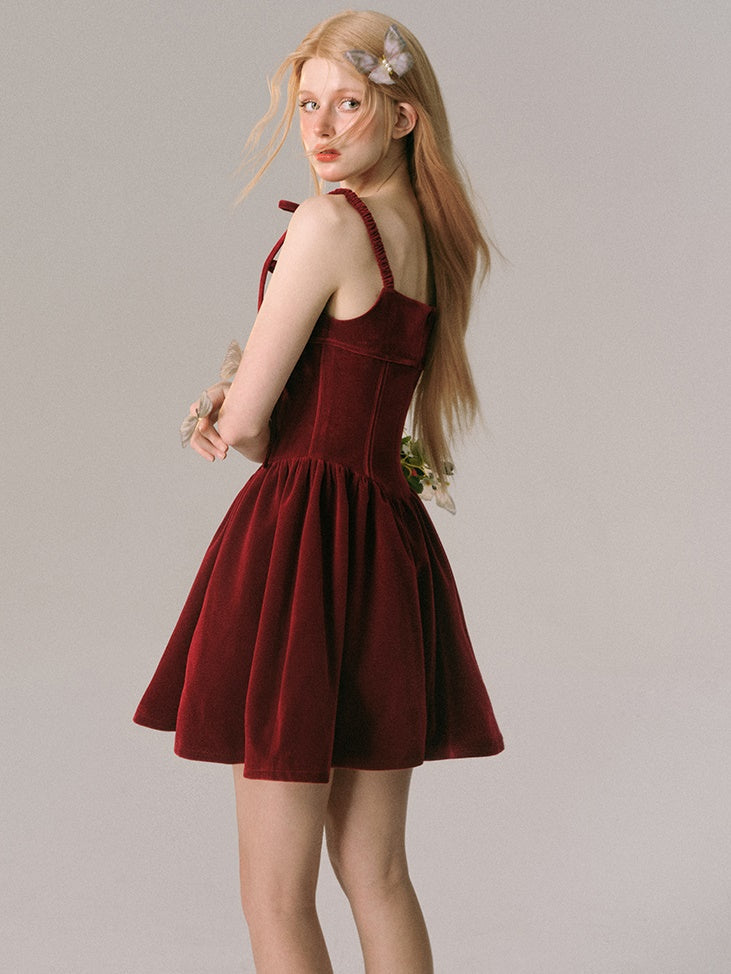 Rose Velvet Slip Dress