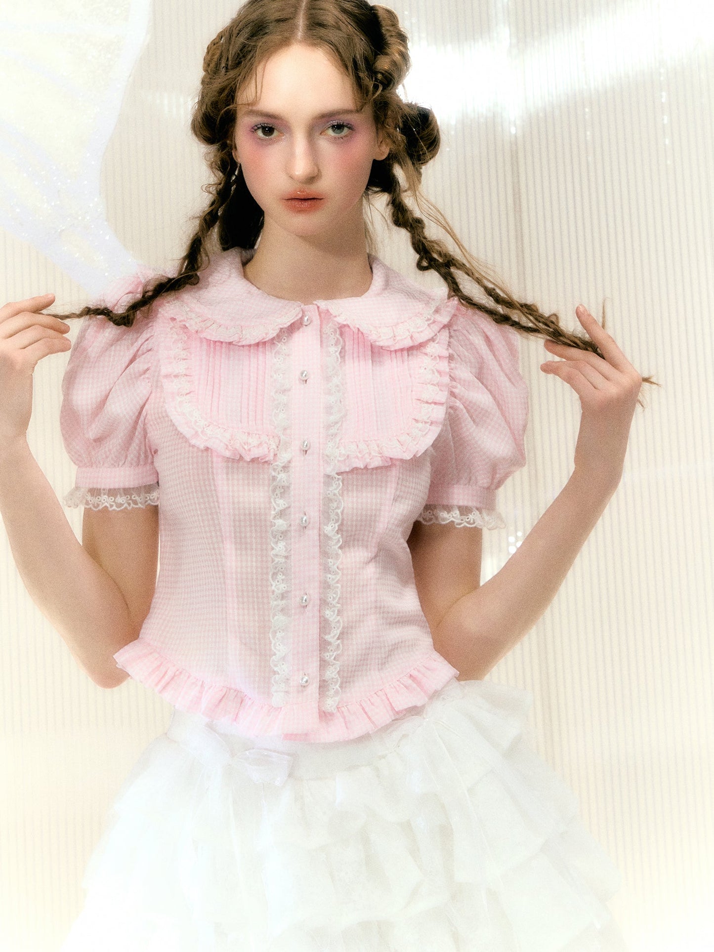 Princess Doll Collar Puff-Sleeve Frill Shirt