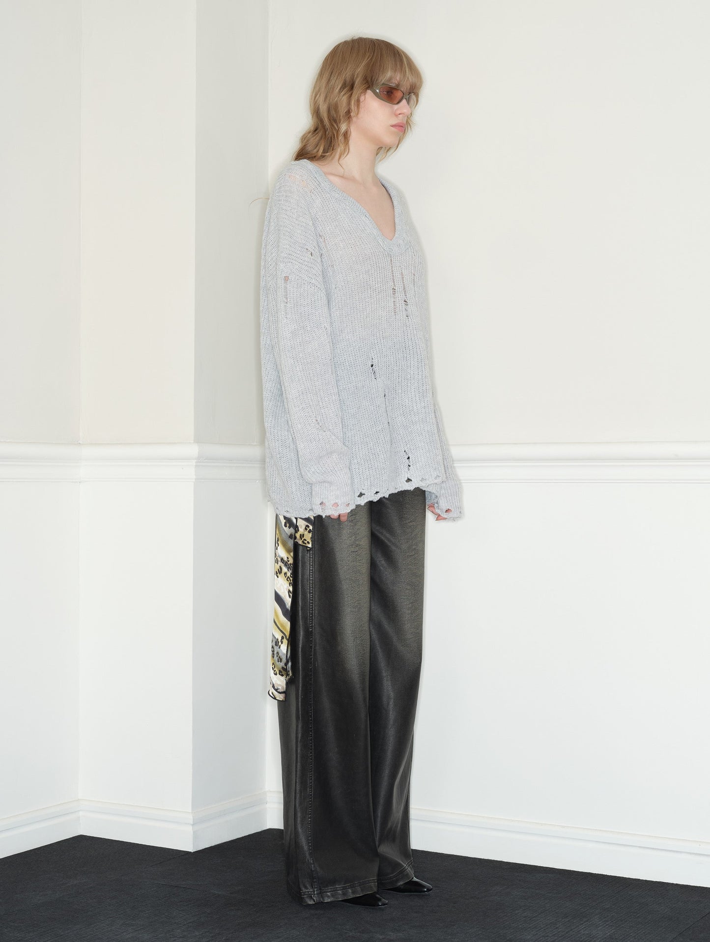 Lazy Style Gray Love Collar Sweater RUN0039