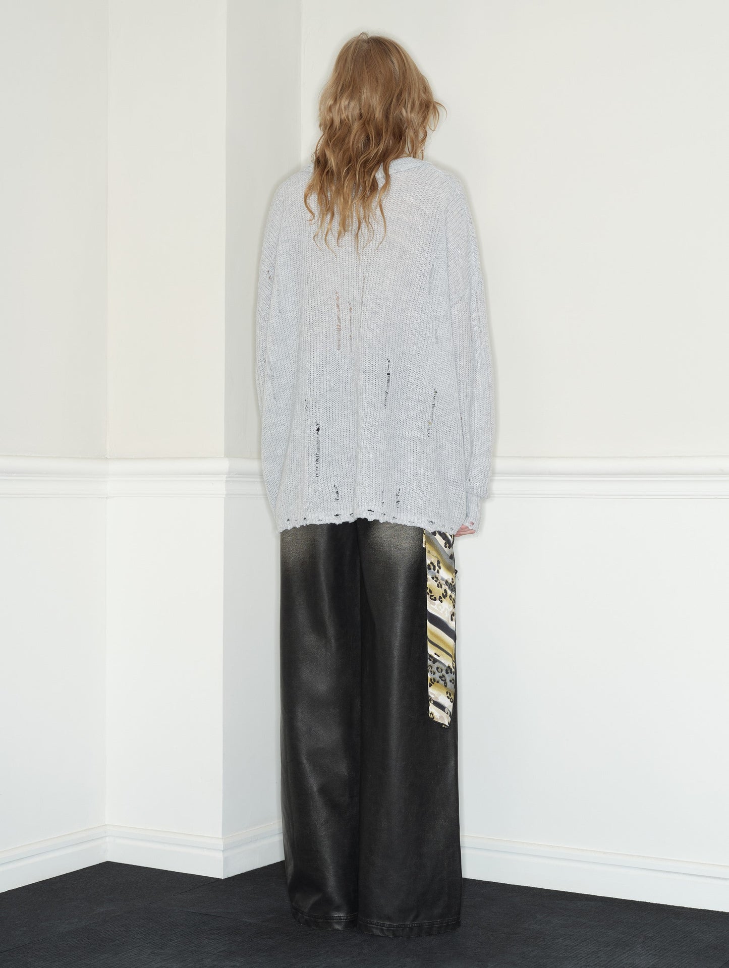 Lazy Style Gray Love Collar Sweater RUN0039