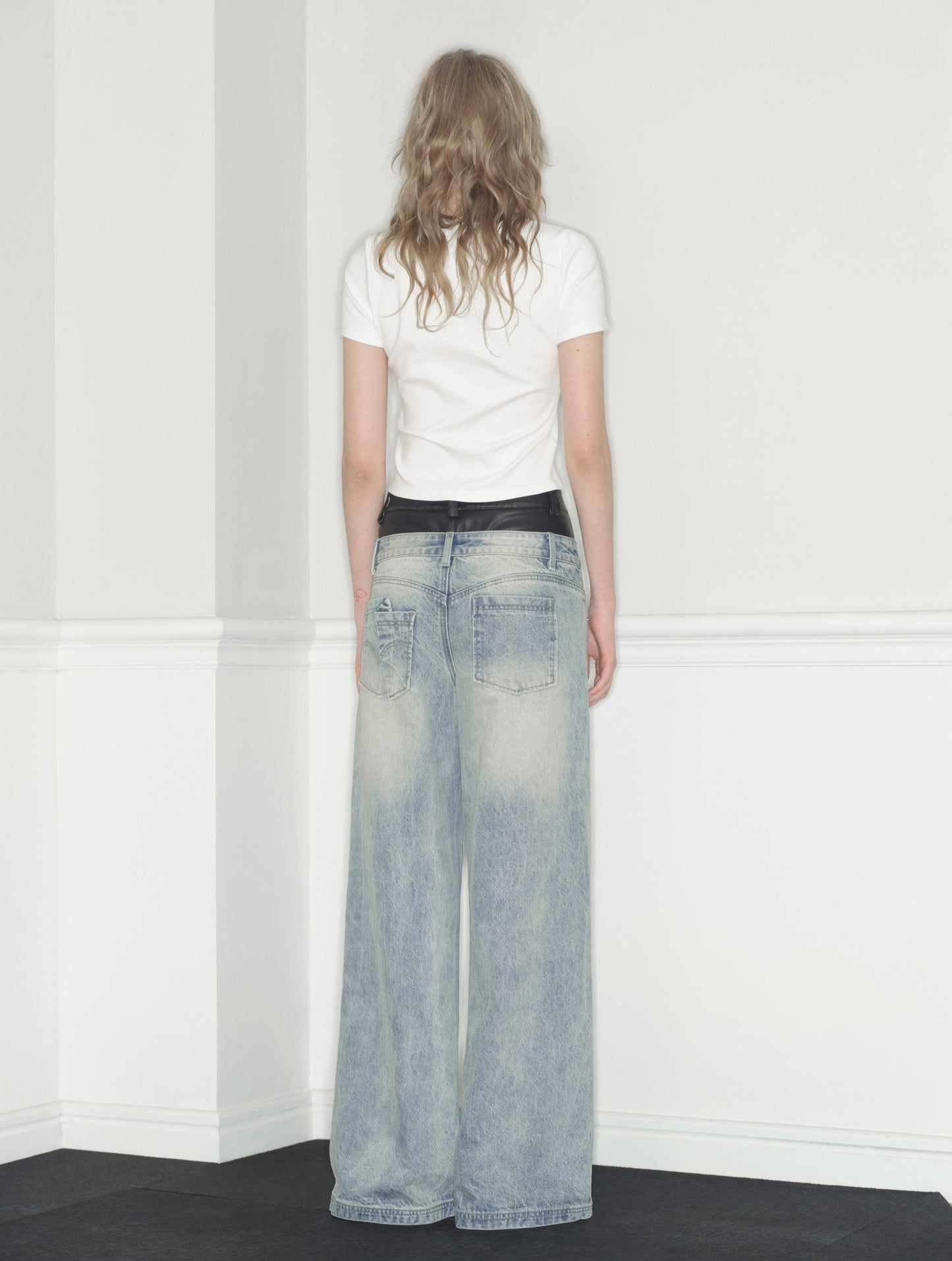 Double Waist High Street Low-rise Jeans RUN0040