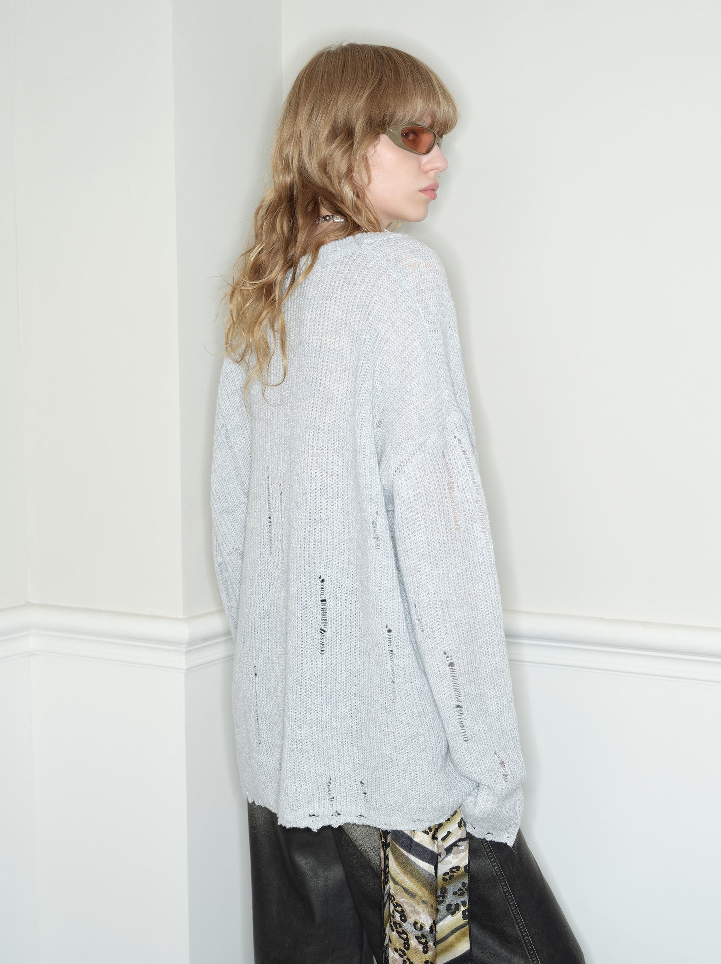 Lazy Style Gray Love Collar Sweater RUN0039