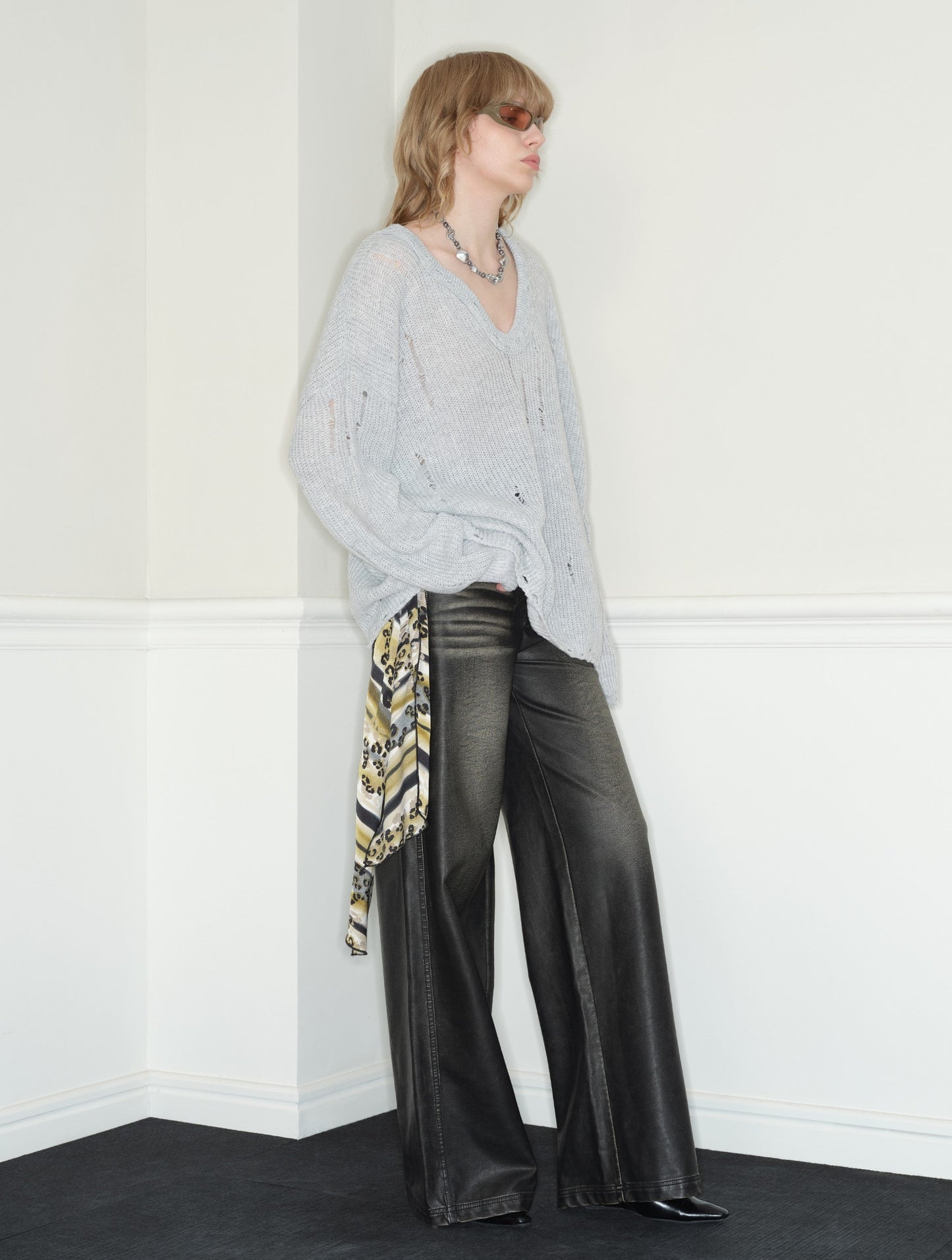 Lazy Style Gray Love Collar Sweater RUN0039