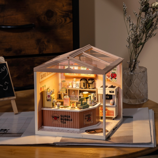 Plastic Miniature House - Double Joy Bubble Tea