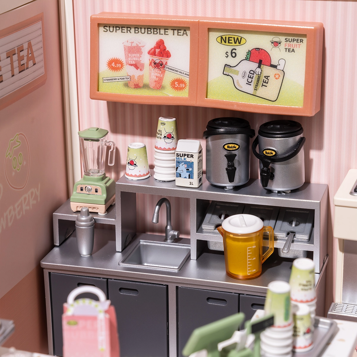 Plastic Miniature House - Double Joy Bubble Tea