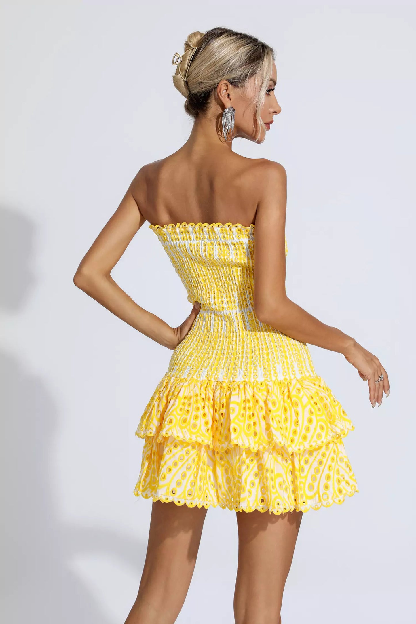 Rosemary Yellow Ruffle Mini Dress