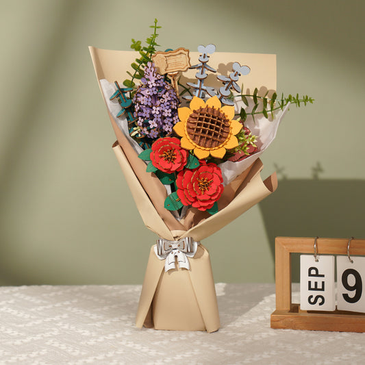3D Wooden Puzzle - Wooden Flower Bouquet