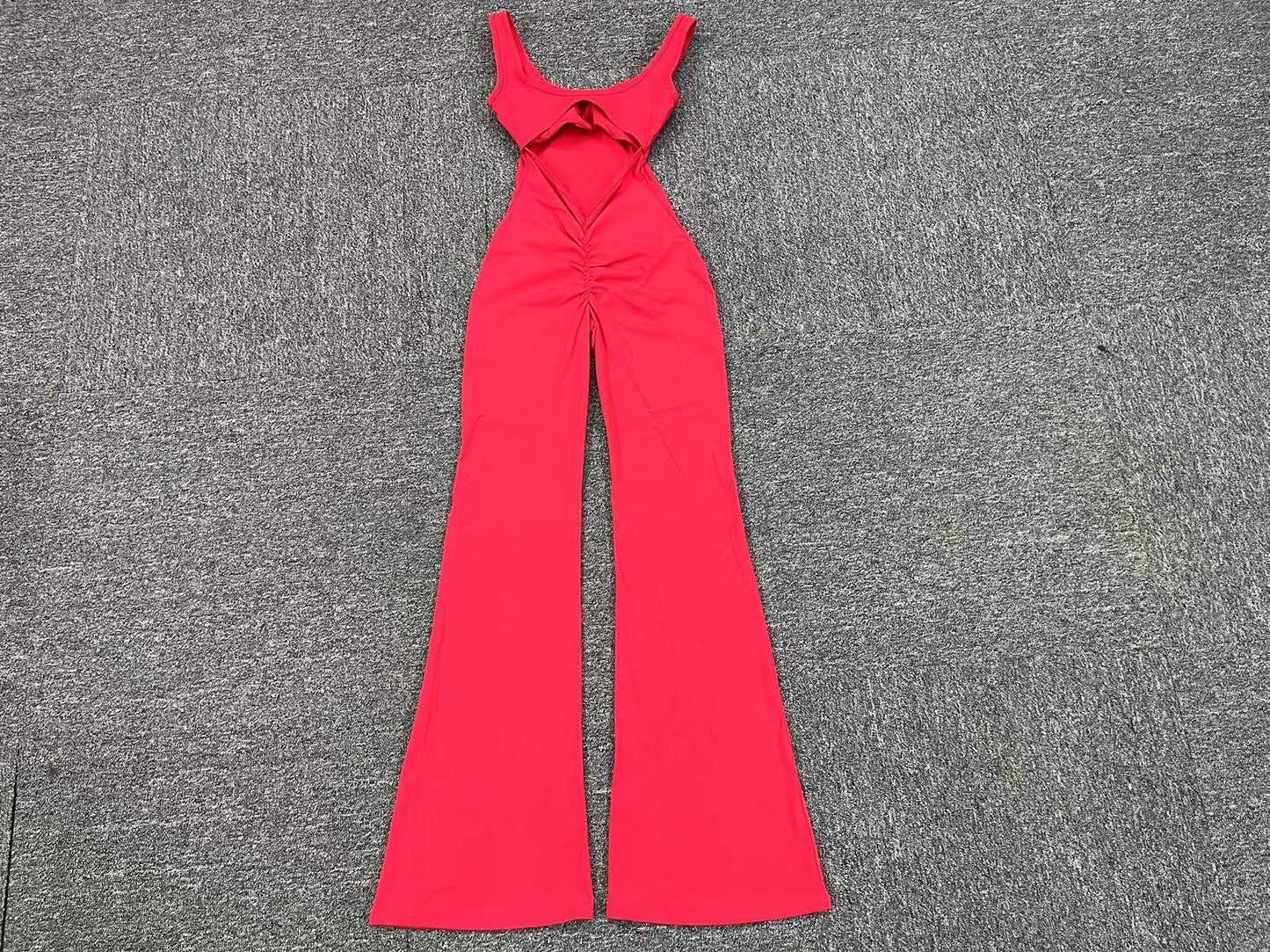 Scrunch Back Flared Jumpsuit