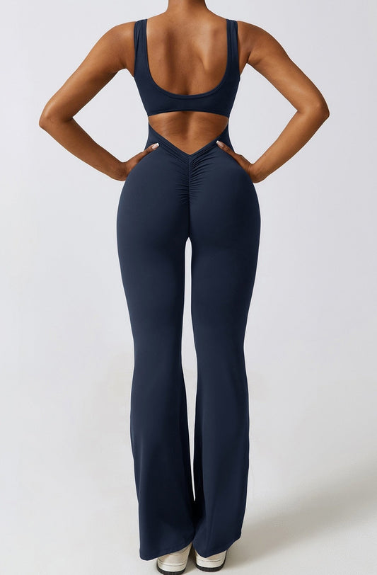 Scrunch Back Flared Jumpsuit