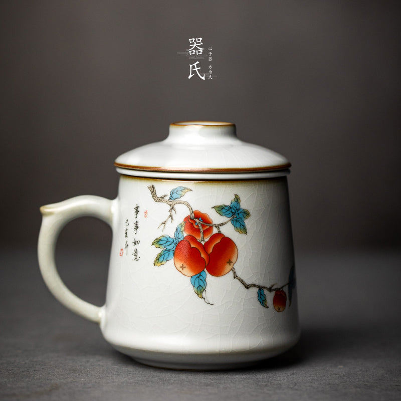 Ru Kiln Elegance - Ceramic Office Tea Cup