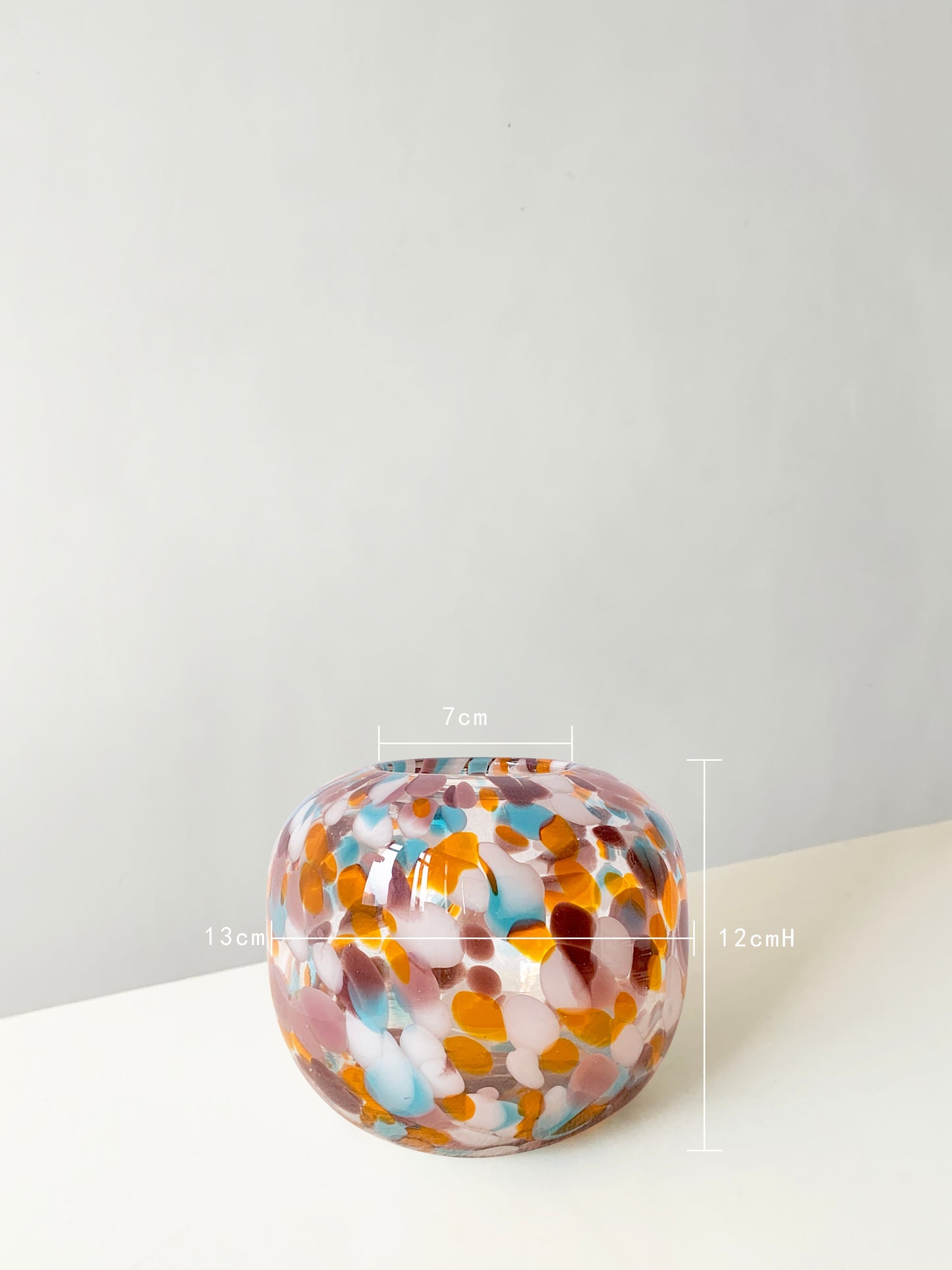 Retro Colorful Polka Dot Glass Vase