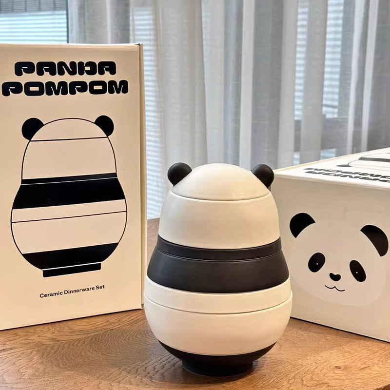 Panda Ceramic Stackable Dining Set