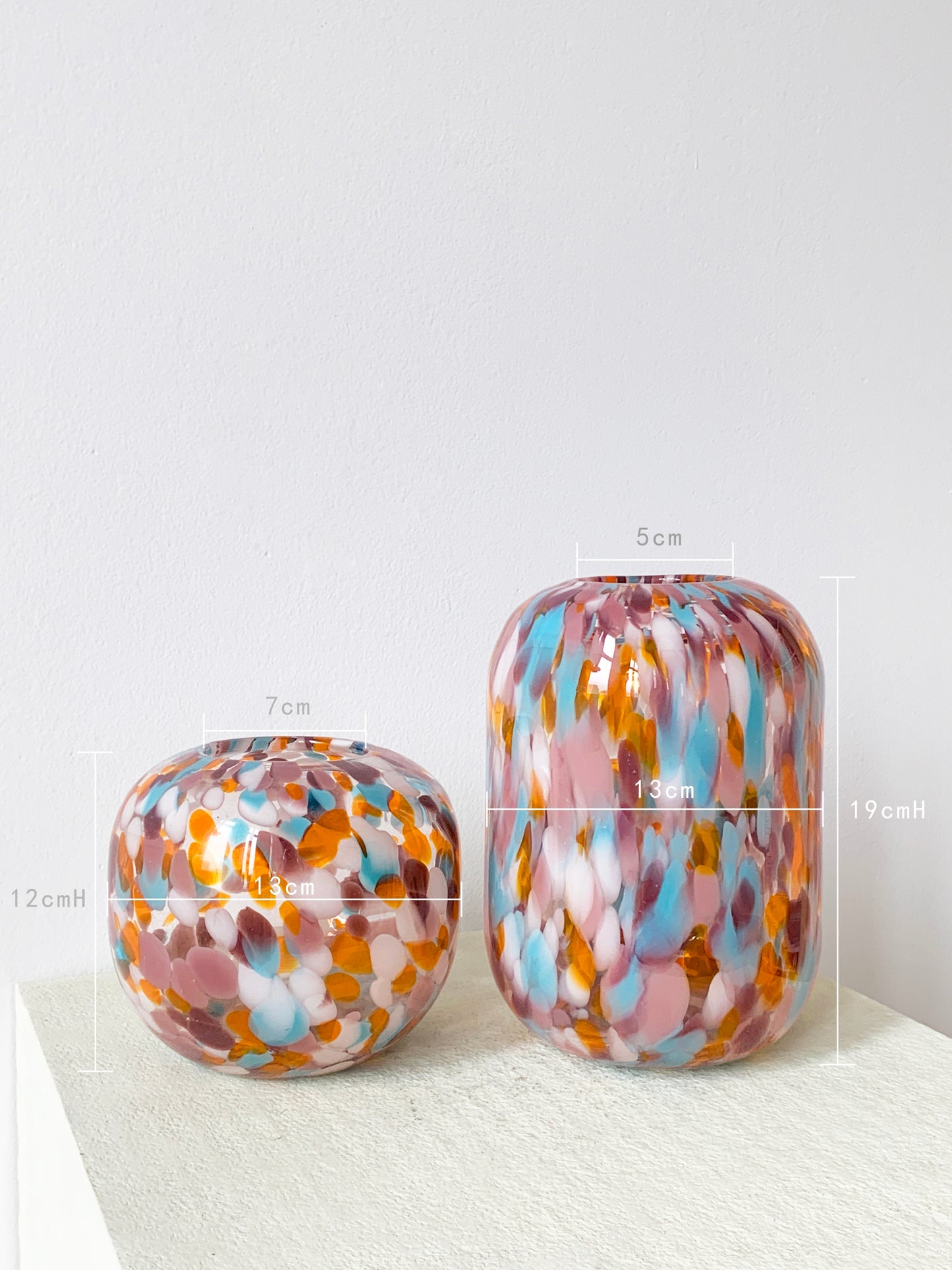 Retro Colorful Polka Dot Glass Vase