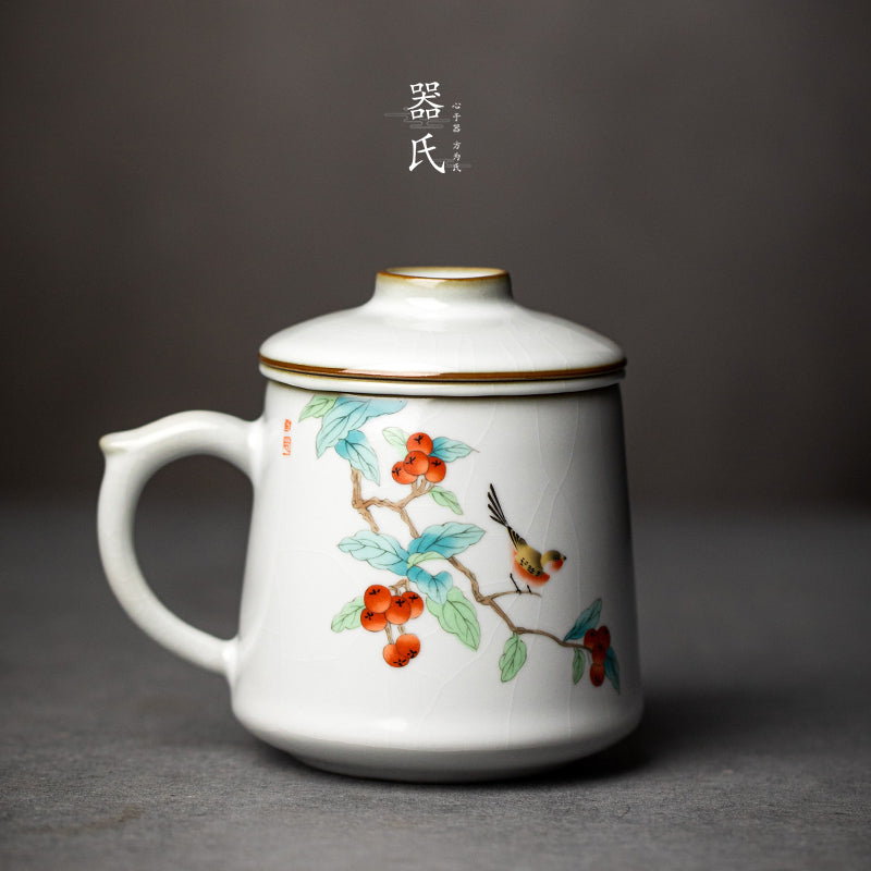 Ru Kiln Elegance - Ceramic Office Tea Cup