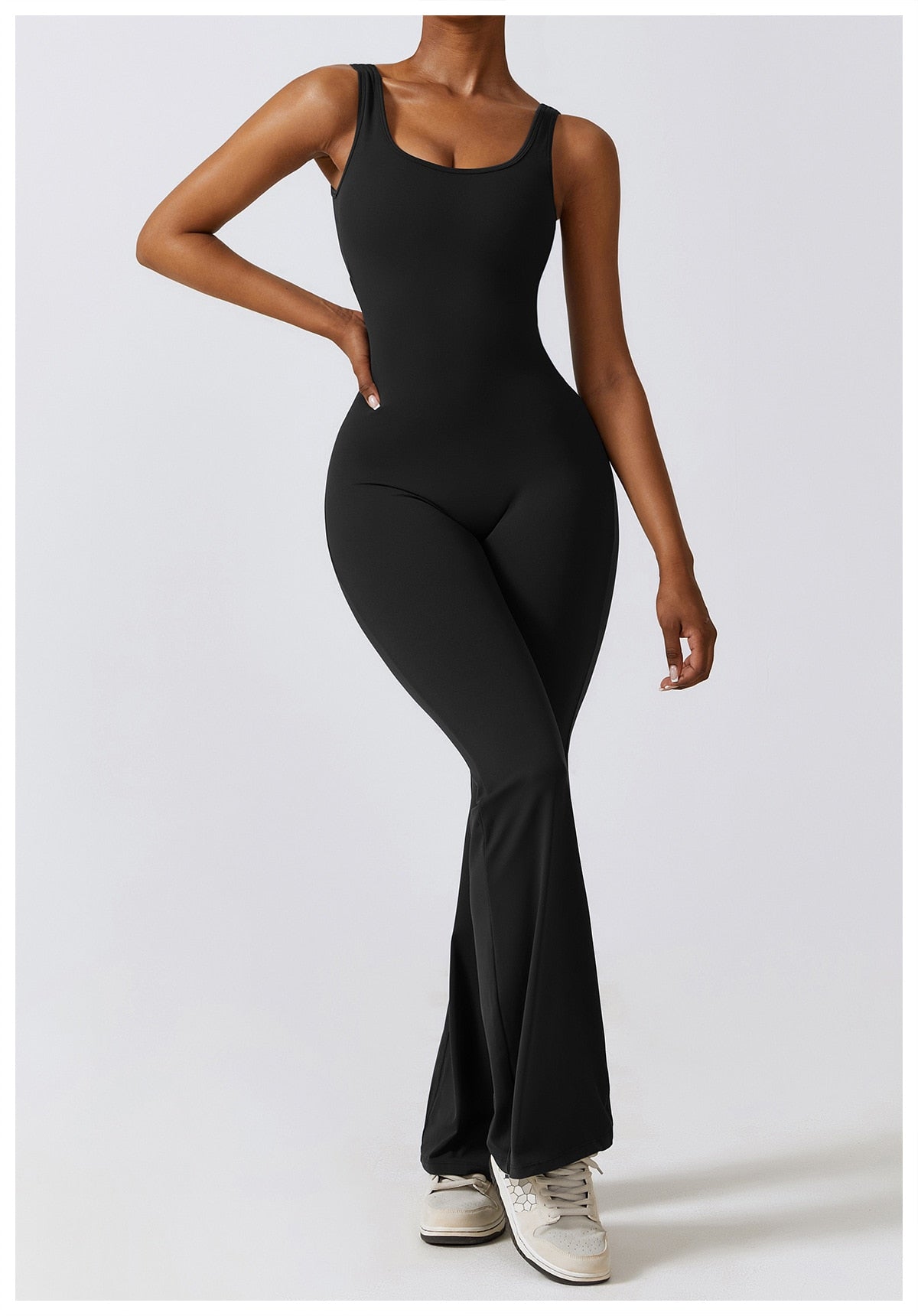 Scrunch Back Flared Jumpsuit