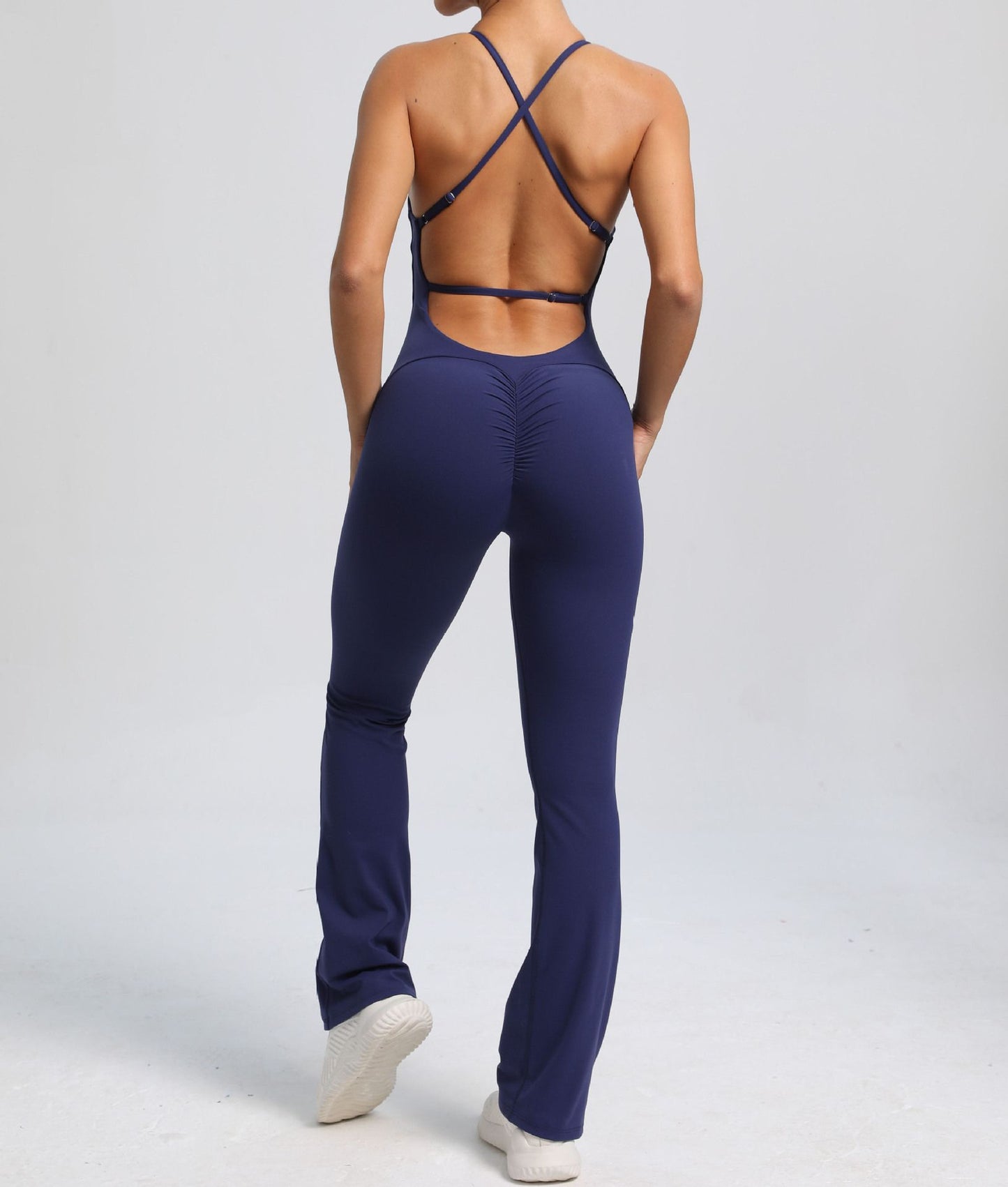 Power Backless Flared Jumpsuit