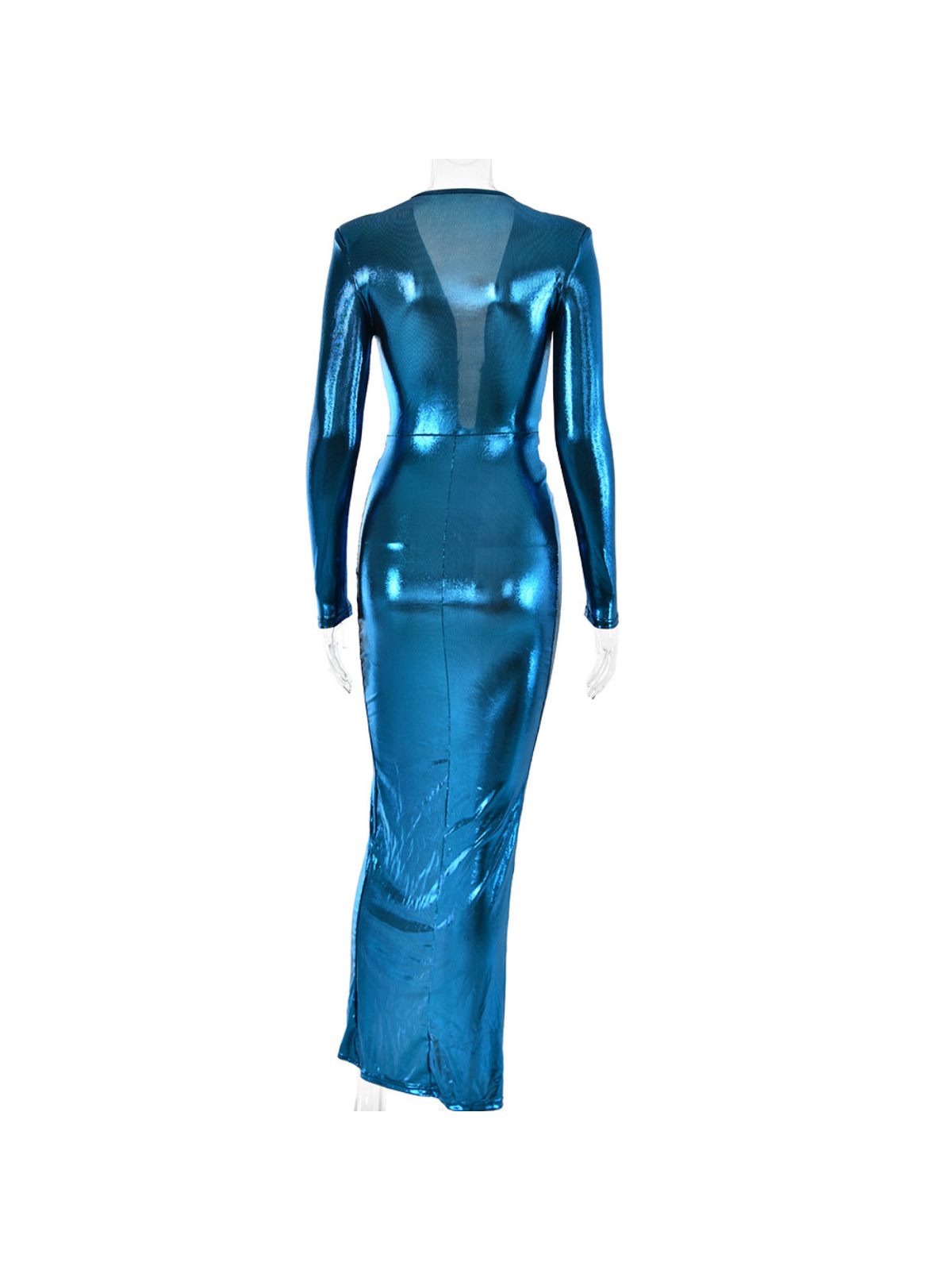 Tressie V Neck Metallic Dress In Royal Blue