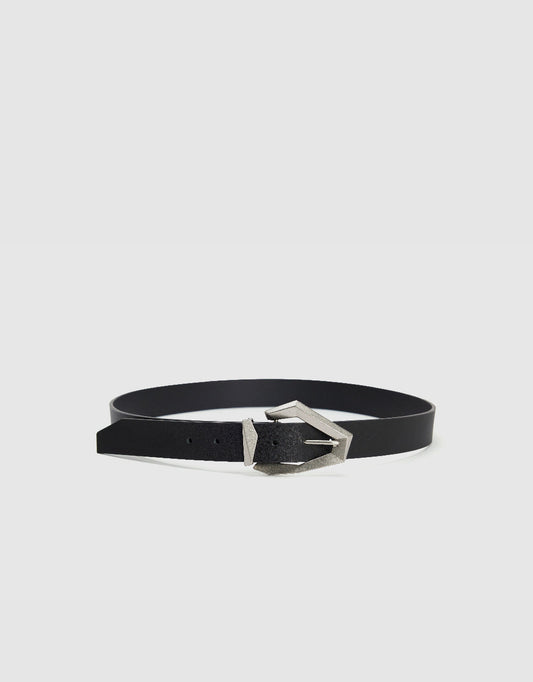 Triangle Frame Buckle Vegan Leather Belt