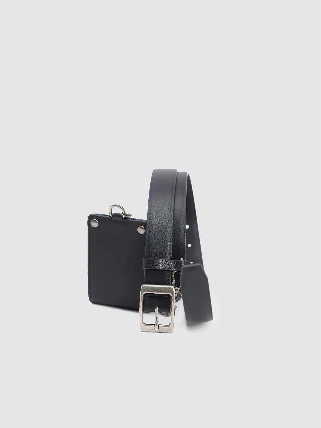 Vegan Leather Belt With Cardholder