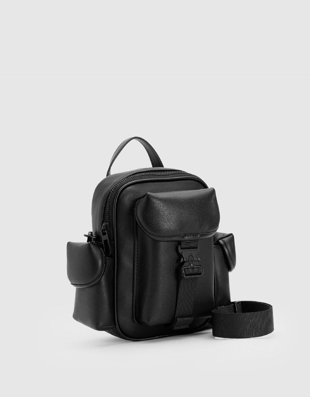 Backpack Shape Vegan Leather Shoulder Bag