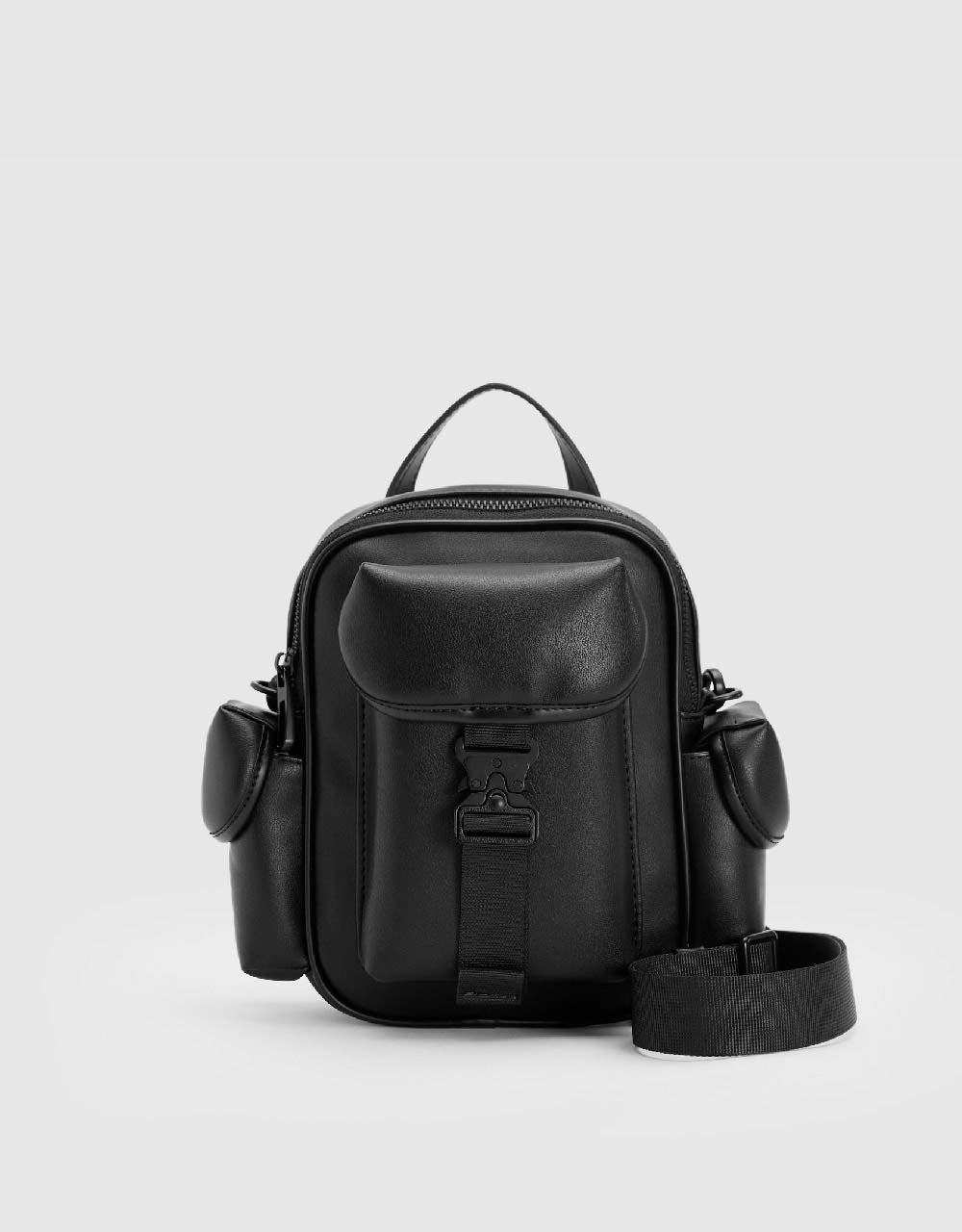 Backpack Shape Vegan Leather Shoulder Bag