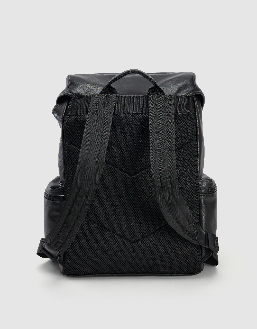 Double Buckled Vegan Leather Backpack