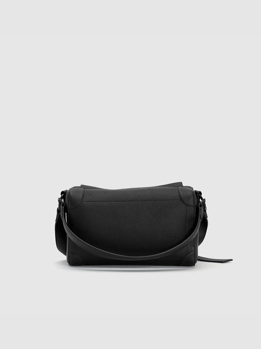 Litchi Embossed Vegan Leather Shoulder Bag