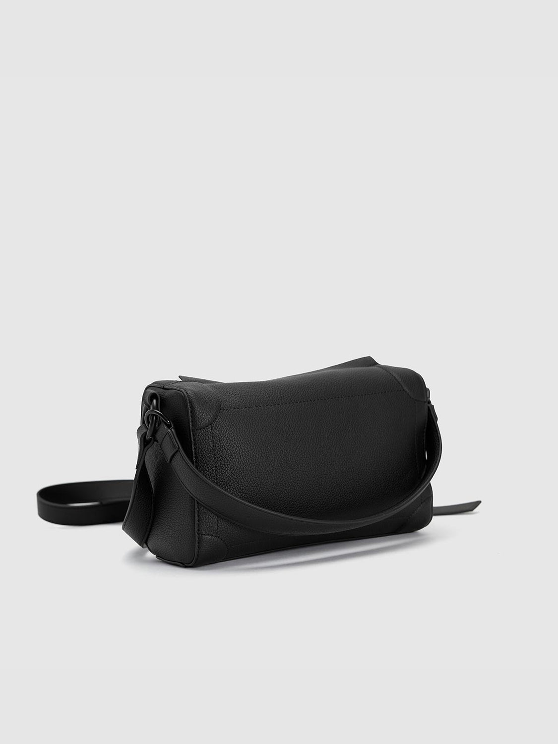 Litchi Embossed Vegan Leather Shoulder Bag