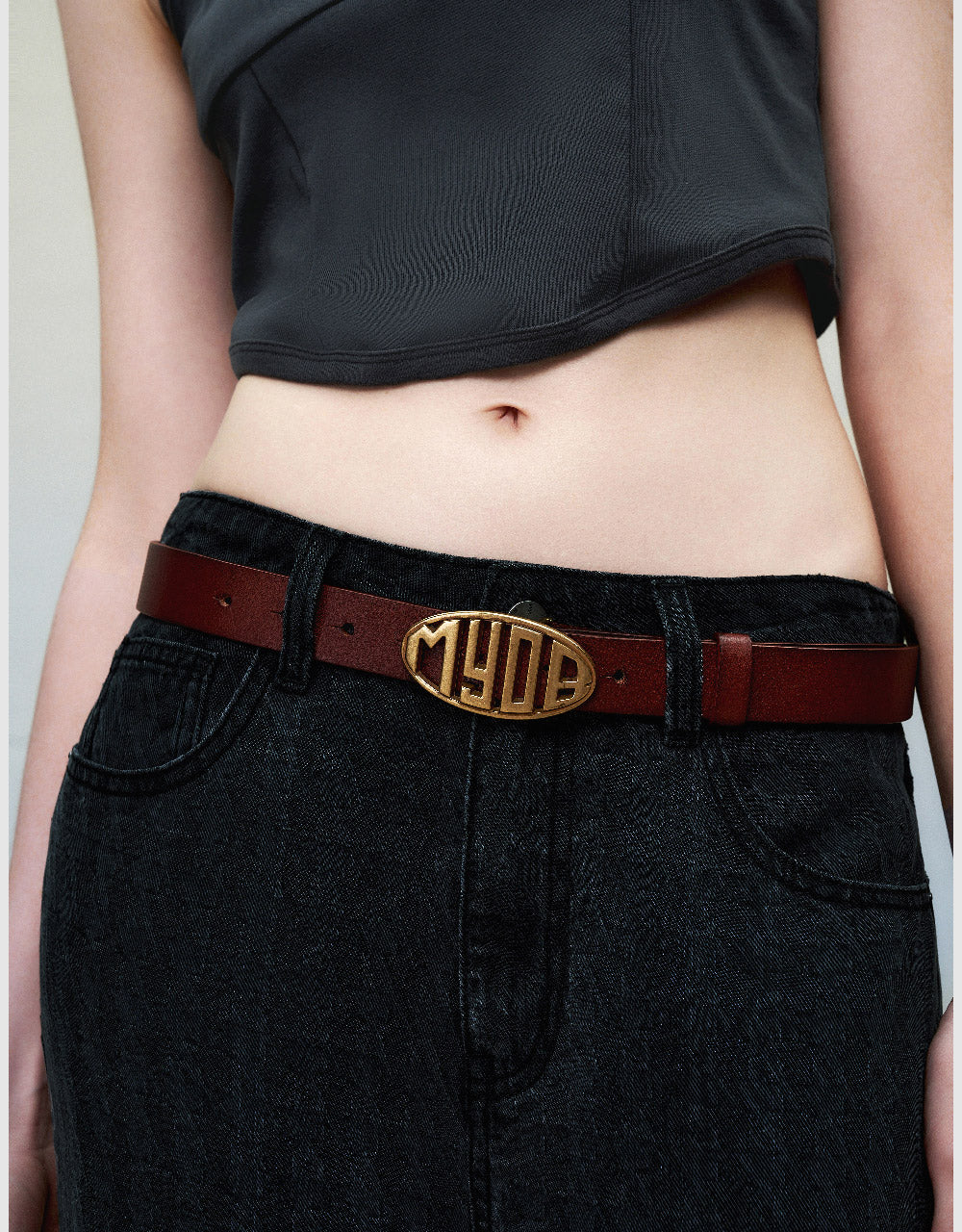 Metal Buckled Leather Belt
