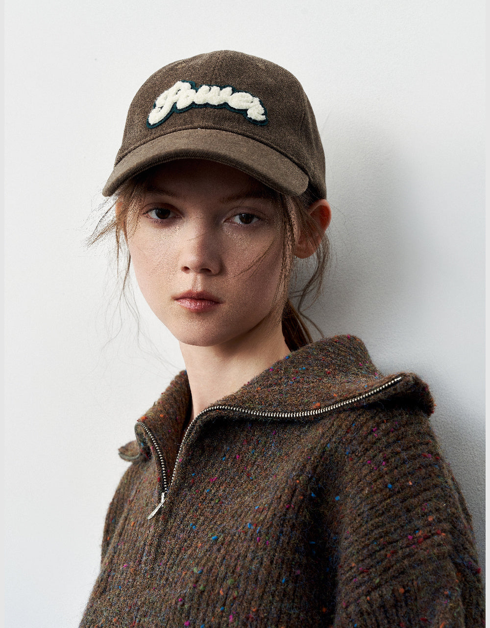 Furry Letter Embossed Baseball Cap