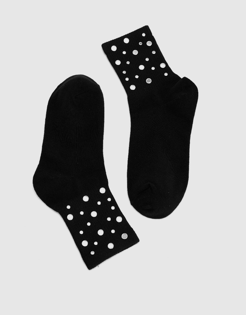 Rhinestone Décor Mid-Length Socks