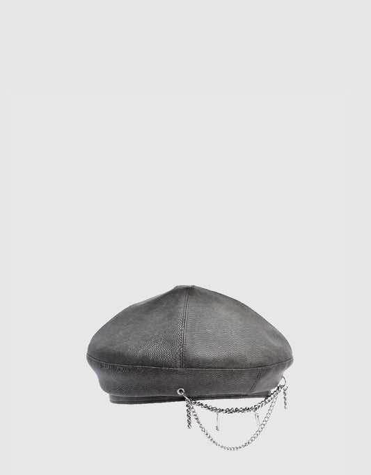 Vegan Leather Beret