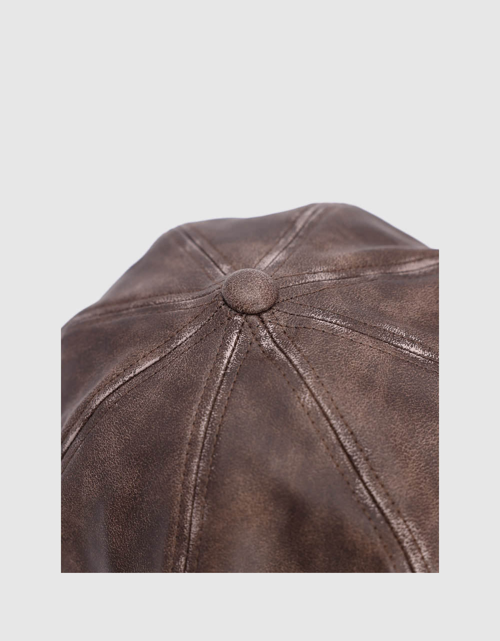 Distressed Vegan Leather Newsboy Cap