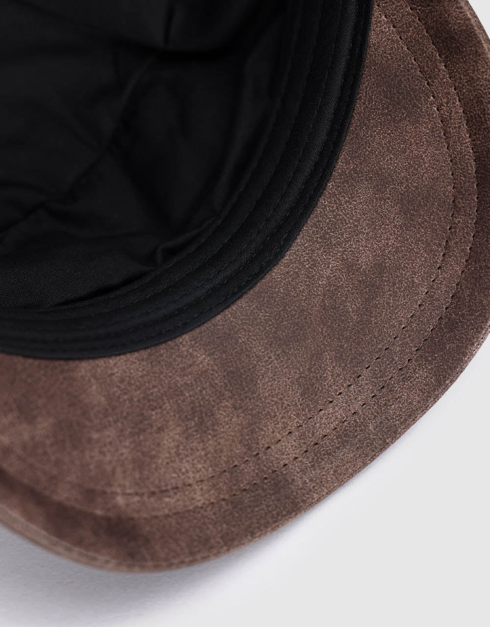 Distressed Vegan Leather Newsboy Cap